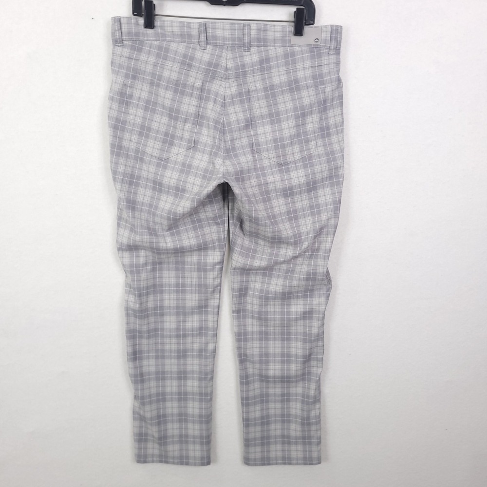 Peter Millar EB66 Pants Mens 35x32 Gray Plaid Golf Performance 5 Pocket Stretch - Picture 2 of 14